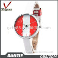 Promotion leather band free print logo hand watch for girl